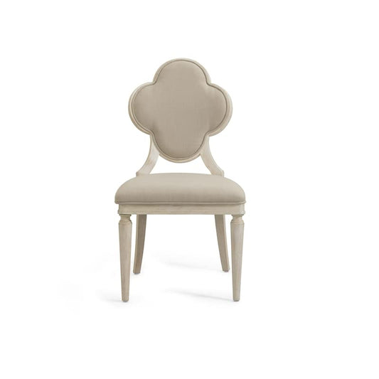 Bassett Mirror Company 5080-DR-800 Chloe Shaped Chair Antique White/Ivory, 23" L x 20" W x 38" H
