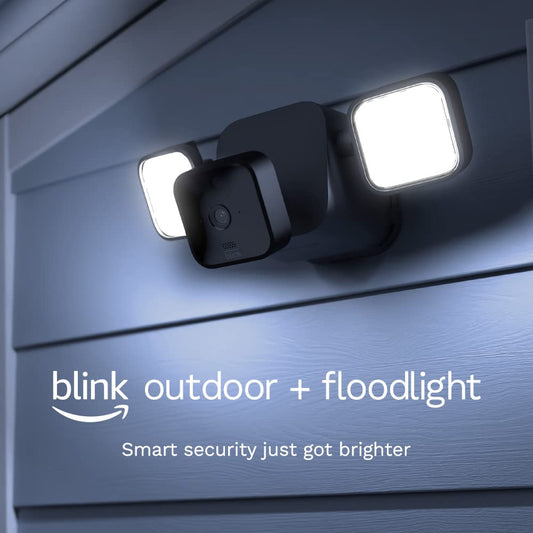 Blink Floodlight camera - Wireless smart security Outdoor camera (3rd Gen) + LED mount, two-year battery, motion detection - 1 camera system (Black)