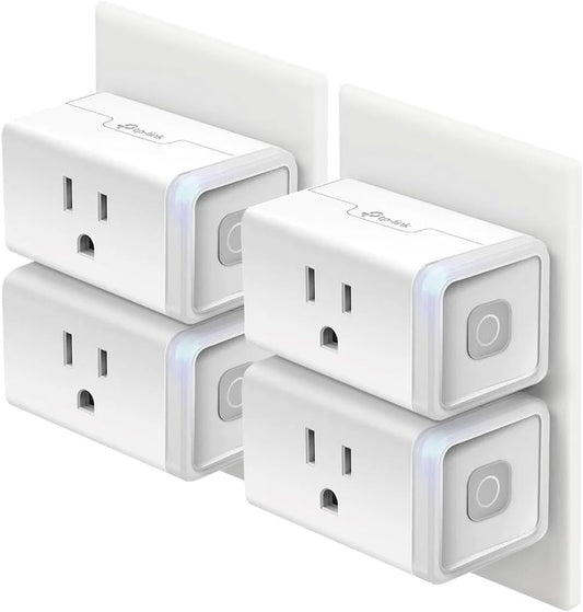 Smart Home Wi-Fi Outlet Works with Alexa, Echo, Google Home & IFTTT, No Hub Required, Remote Control, 15 Amp, UL Certified, 4-Pack, White