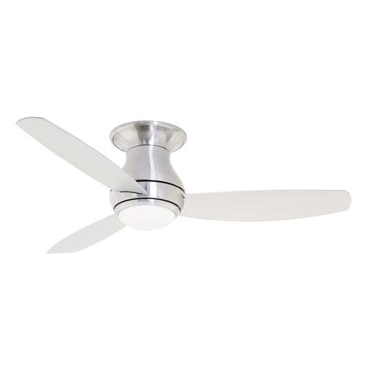 Emerson Curva Sky LED Indoor Curva Sky 52-inch Modern Ceiling Fan, 3-Blade Ceiling Fan with LED Lighting and 6-Speed Remote Control,Brushed Steel (LED Light)