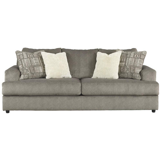 Signature Design by Ashley Soletren Contemporary Chenille Sofa with 4 Accent Pillows, Gray