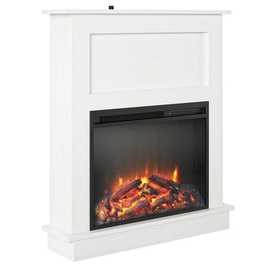 Ameriwood Home Ellsworth Fireplace with Mantel, White