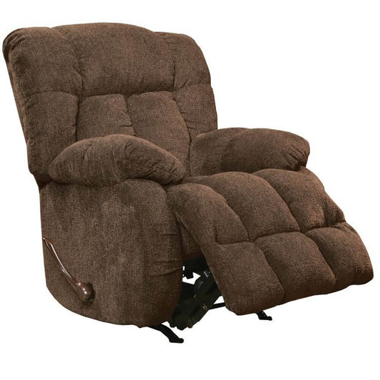 Catnapper Brock Rocker Recliner in Chocolate Brown Polyester Chenile Fabric