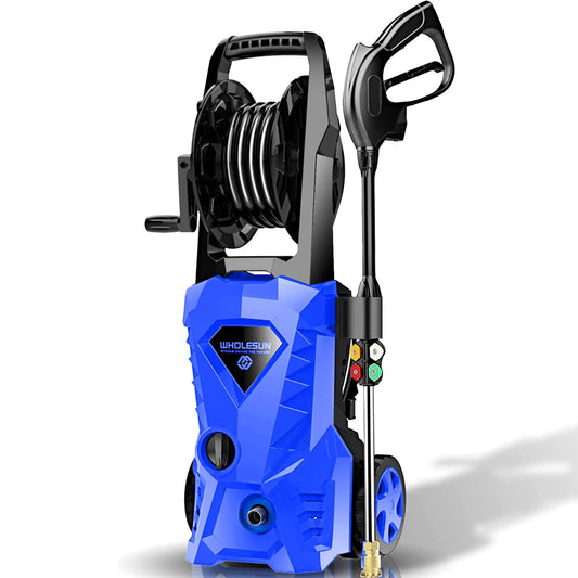 WHOLESUN WS 3000 Electric Pressure Washer 2150PSI Max 2.65GPM Power Washer 1600W High Pressure Cleaner Machine with 4 Nozzles Foam Cannon for Cars, Homes, Driveways, Patios (Blue)