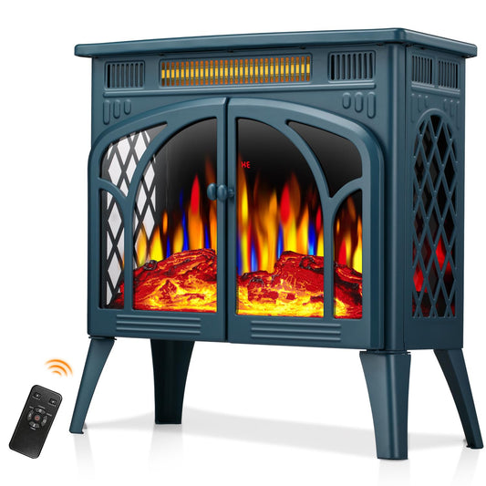 Havato Electric Fireplace 25" Freestanding Electric Fireplace with Remote Control, Overheating-Protection, Realistic Flame, Elegant Cathedral Design Electric Fireplace Heater for Indoor Use