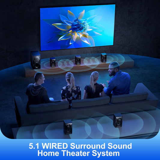 Bobtot Surround Sound Speakers Home Theater Systems - 700 Watts Peak Power 5.1/2.1 Stereo Bluetooth Speaker System 5.25" Subwoofer Strong Bass with HDMI ARC Optical Input