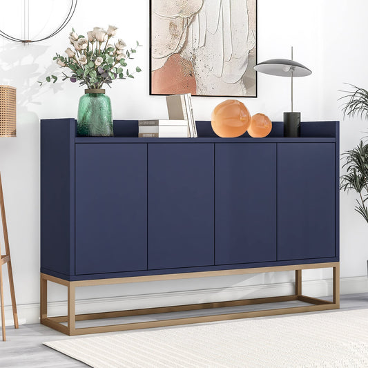 FRANSOUL Modern Wooden Sideboard Elegant Buffet, Large Space and Adjustable Shelf, Storage Cabinet Console Sofa Table, for Entryway, Living, Dining Room-Navy