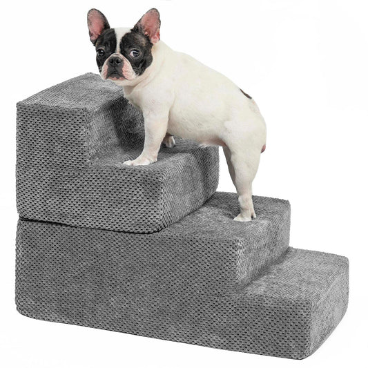 Multifunctional Dog Stairs, Detachable Pet Stairs 4-Step Memory Foam Dog Steps with Removable Washable Cover for Smaller & Elder Pets, Sturdy Steps for Dogs Under 50 Pounds