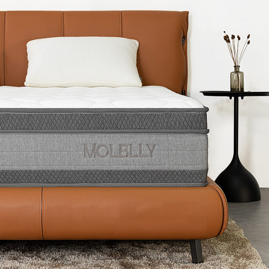Molblly King Mattress, 12 Inch Cooling-Gel Memory Foam and Individually Pocket Innerspring Hybrid Mattress, King Bed Mattress in a Box, CertiPUR-US Certified,76”*80”, Medium Firm King Size Mattress