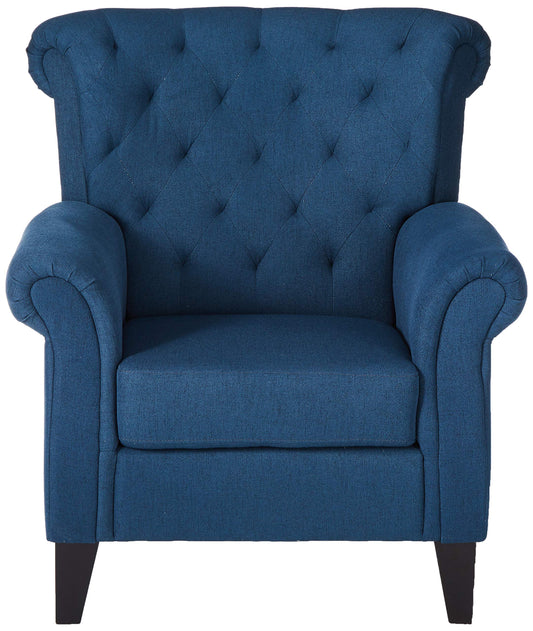 Christopher Knight Home Merritt Fabric Tufted Accent Chair in Dark Blue